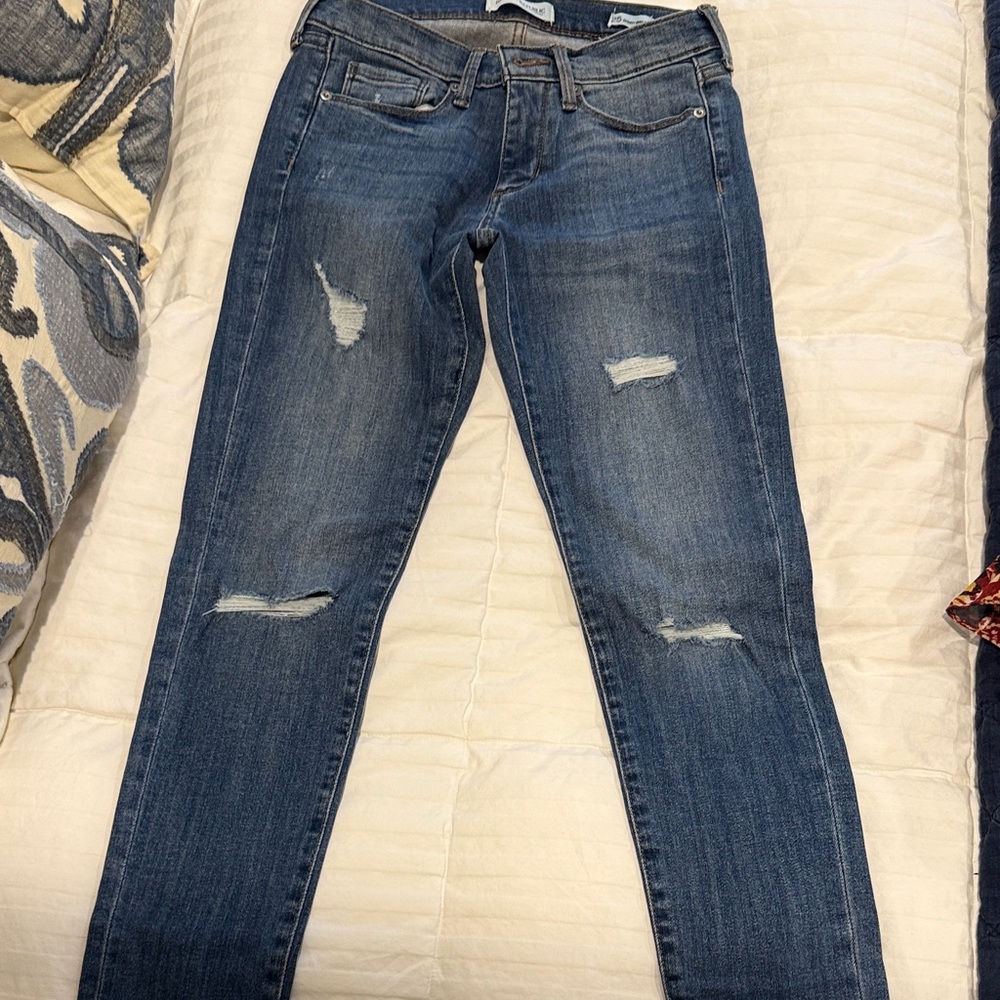 Banana Republic Dark Blue Distressed Skinny Jeans